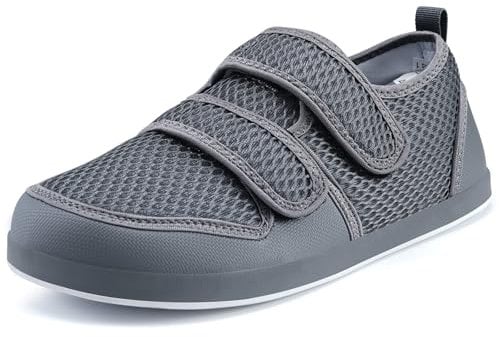 Scarpa Ortopedica Donna Scarpe Diabetiche Uomo Pantofole Ortopediche Regolabili Pantofole Camminata Anziani Strappo Traspirante Grigio-A 42EU