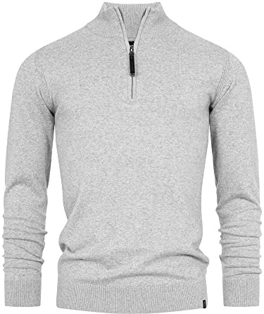 Indicode Herren Gore Strickpullover aus 80% Baumwolle mit Stehkragen | Klassischer Herrenpullover für Business und Freizeit, Strickpulli, Troyer, Freizeitpullover, Basic Pullover für Männer