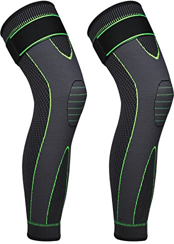 Yasdyri Kniebandage Lang Kniestütze Rutschfest 2 Stück Elastisch Kompression Kniebandage Für Männer Damen Für Meniskusriss, Arthritis, Tendinitis, ACL, Laufen, Basketball, Sport (grün, XXL)