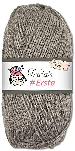 Frida's #Erste Wolle 100g Anti-Pilling (28 - Taupe) fusselfreie Strick- & Häkelwolle