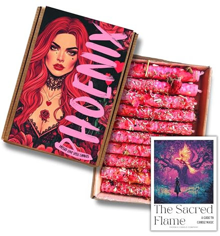 Phoenix Candle Company X10 Dressed Beeswax Spell Candles (Love)