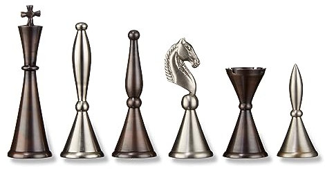 Uber Games Art Deco Brass Chess Set & Box