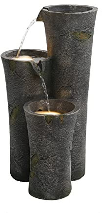 Fontaine d'eau de Jardin extérieure, Fontaine d'eau intérieure et extérieure à LED, Statue de Jardin avec lumières et Pompe, Cascades sur Pied, fontaines pour la Maison et la Cour Decoration