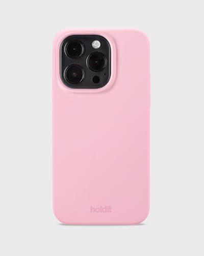 holdit Silikonhülle iPhone 15 Pro - 0,8mm Ultra dünn Handyhülle Silikon - Trendy Slim Silicone case mit Voller Schutz (erhöhte Kante für Kameraschutz) - Pink