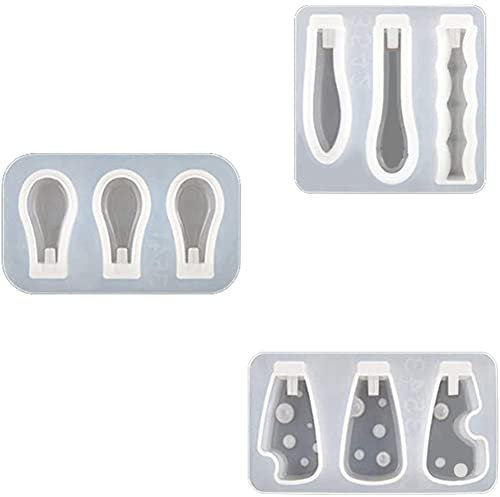 ELGE 3Pcs Resin Knife Holder Handle Mold Collection Handle Resin Casting Mold for DIY Cutlery Handle Epoxy Resin Mold
