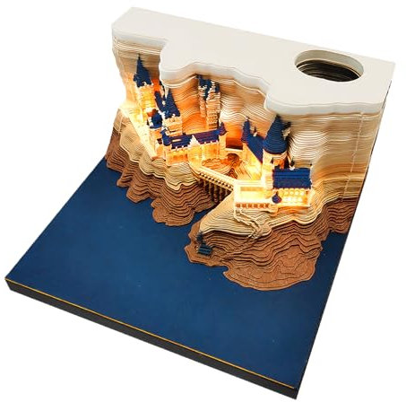 Lyoveu 3D Kalender Abreißen 2024,zeitmesskalender 3D,3D Calendar 2024,omishiroi Calendar,Artsy Pads,tischkalender,3D Notizblock Papier Schnitzen Geschenk Home Desktop Dekoration