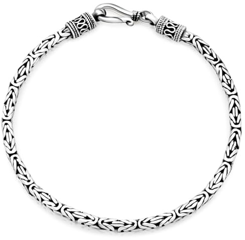 Königsarmband Rund Oxidiert 3 mm 925er Sterling Silber Massiv 18 cm