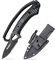 TONIFE Explorer Feststehendes Messer mit Scheide 8Cr14MoV Klinge Multifunktionales Überlebensmesser, Glasfaserverstärkter Nylongriff für Outdoor EDC Messer (Schwarz+Schwarz Titan mit Wellenschliff)