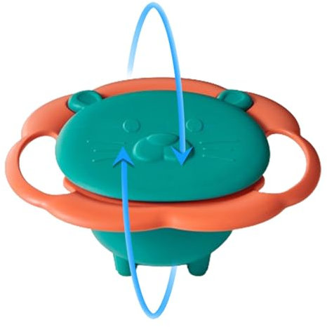 Cuenco para bebé prueba de derrames, plato antiderrames, giratorio de 360 grados, cuencos para niños, bebés, niños, adecuado para uso doméstico y exterior