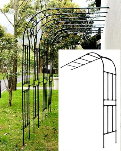 Garten-Halbbogen aus Metall, Garten-Torbogengitter für Kletterpflanzen im Freien, Gartenbögen und -Gitter, Ballonbogen, Ideen zum Klettern von Weinreben und Pflanzen, weiß, 240 x 240 cm