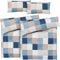 Pure Label Karierte Bettwäsche 4teilig 135x200 cm mit einem 2er Set Kissenbezüge 40x80 cm - Traumhaft weiches Bettwäsche-Sets 135 x 200 cm in blau aus 100% Baumwolle mit YKK Reißverschluss
