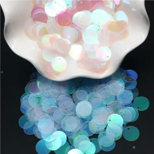 HOCEDO 500 g Pailletten, 10 mm, 15 mm, 20 mm, 25 mm, runde Pailletten, Löcher, Konfetti, Hochzeitsdekoration, DIY, Schmuck, Kleidung, Tasche, Zubehör