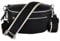 MIRROSI® Damen Bauchtasche Umhängetasche 27x14,5x8cm Damen, Made in Italy, aus Echtleder Tasche Echtes Leder, Brusttasche, Crossbody Bag,Bohemian Style (1 Tasche 2 Gurte) (Schwarz Uni)