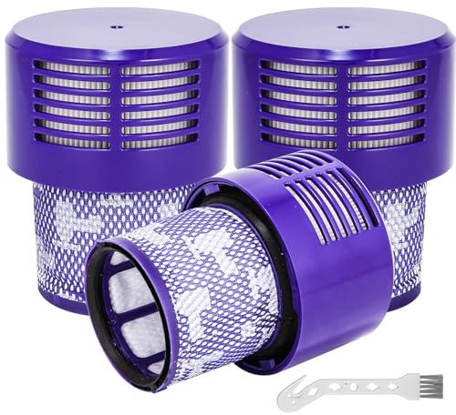 Filter für Dyson V10, Waschbar Ersatz Filter Kompatibel für Dyson Staubsauger V10 SV12 Cyclone Animal Absolute Total Clean Motörhead Akku Staubsauger Ersatzteil Ersetzen Sie # DY-969082-01,3 Stück