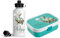 wolga-kreativ personalisierte Mepal Campus Kinder Jausenbox und Wasserflasche für Mädchen Jungen Schildkröte Lunchbox Pausenset Fächer Unterteilung Schule und Kindergarten