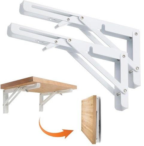 LeapBeast 500mm Klappkonsole Schwerlast, 2Stück Schwerlast Scharniere Klappbar, Klappregalhalterungen, Edelstahl Wandregal Klappbar, für Küche, Büro, Grill, Zuhause, Küche, Tisch, Wand