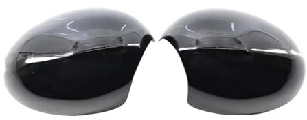 WEFOLCC Cache rétroviseur Couvercle De Rétroviseur Extérieur 2 Pièces Coque De Rétroviseur Latéral De Porte D'aile pour Mini R55 R56 R57 R58 R59 R60 R61 Coque de Rétroviseur de Voiture(Noir)