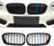 Alrens F20 F21 Nieren Schwarz Front Nieren Kühlergrill Gitter Passend für BMW 1er F20 F21 2015 2016 2017 2018 Facelift (LCI) 114 116 118 120 125 M135 M140 Doppelsteg Grill Glanz Schwarz
