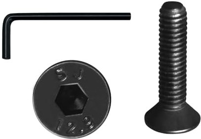 YEJAHY Lot de 20 vis à tête fraisée M8 x 25 en acier au carbone haute résistance pour machines, équipement de maison, boulons, noirs