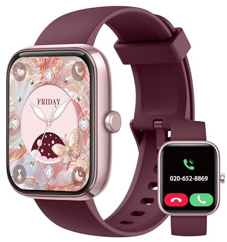 Smart Watch, 44mm Smartwatch Answer Make Calls, Alexa 1.83'' Fitness Watch, IP68 Waterproof Fitness Tracker Women Men, Heart Rate/Sleep Monitor, 100+ Sports Pedometer Watch for Android & iOS Phone