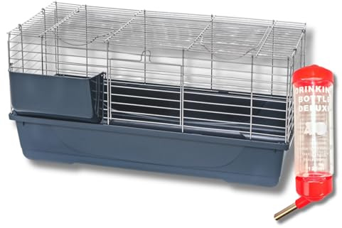 Pet's Market Baldo Conigliera Gabbia Coniglio Roditori Porcellini d'India Cavie Beverino Incluso Dimensioni Grandi Doppia Chiusura di Sicurezza Porta Fieno Colori Assortiti (78,5×44,5x39h)