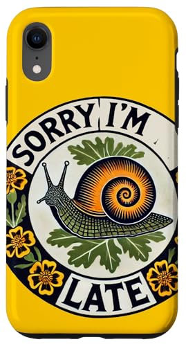 Hülle für iPhone XR Sorry I'm Late Snail Illustration