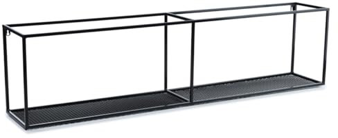 HowHomely Wandregal Schwarz aus Metall | Wanddeko Wohnzimmer 30x120x20 cm | Bücherregal Wand oder Küchenregal Hängend | Regalbrett für Schlafzimmer Bad oder Café