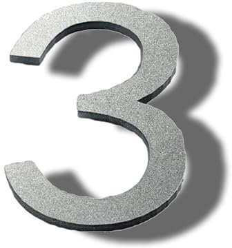 Flash Silver Self Adhesive House Numbers, 3 Inch Stick on Door Numbers Stickers for Front Door, Mailbox, Apartment Hotel, Durable and Easy to Install Door Number Stickers (Silver) (3)