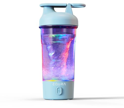 Elektrische Shaker-Flasche, 750 ml Mixer-Flaschen für Proteinmischungen, tragbare USB-C, wiederaufladbare Puls-Protein-Shake-Flasche, BPA-frei, bunte Lichtbasis (schwarz)