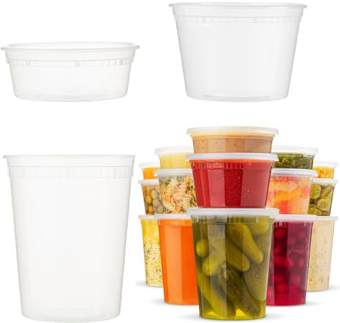 YOYEAH 44 Sets, 8, 16, 32 oz Deli Container mit Deckel, zum Meal Prep | Vorratsdosen mit Deckel luftdicht, Frischhaltedosen, Food Behälter, BPA-frei, wiederverwendbar, gefrier- & spülmaschinenfest