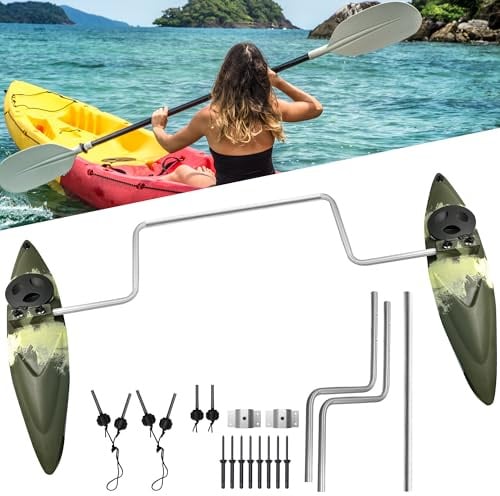AIROW Stabilizzatori per Kayak, stabilizzatori per Canoe, Kit di Sistema per stabilizzatori e stabilizzatori per Kayak con Accessori per l'installazione e Asta per Bracci Sidekick