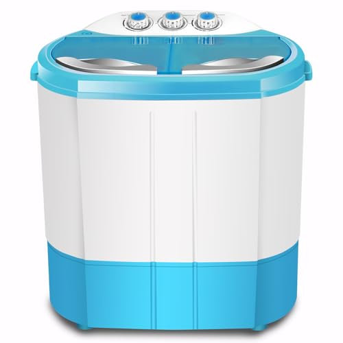 Gziztx Twin Tub Washing Machine Portable Mini Washing Machine with Spin Dryer, Timing Function, 4.5 KG Total Capacity, for Apartment College Dorms Camping Caravan RV