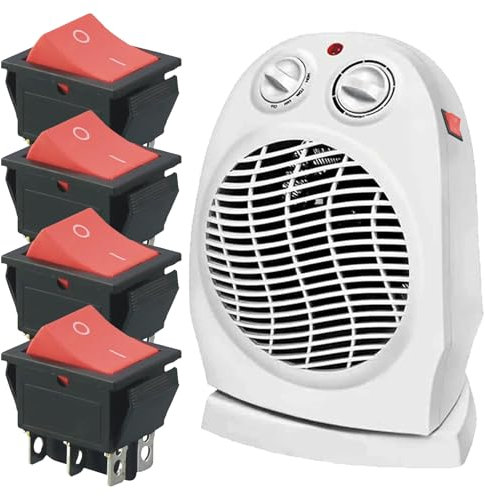 Lot de 4 interrupteurs à bascule, 12 V, 4 pôles, interrupteur à bascule, interrupteur marche/arrêt 230 V, voyant lumineux à bascule, type de bateau, interrupteur encastré autobloquant, interrupteur à