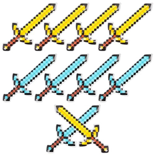 JWTRSVTY 10 PCS Spade Gonfiabili Pixel, 63 cm Spada Pixel Gonfiabile, Spada Pirata Gonfiabile Bambini, Giocattolo Gonfiabili Spade, per Halloween, Cosplay Feste, Pirata Tema Feste, Carnevale Feste