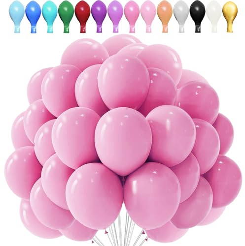 LUKIUP 100 Pièces Ballons en Latex, 10 inch Rose pâle Ballons, Ballon de Baudruche pour Fête, Mariage, Anniversaire, Baby Shower, Halloween, Karneval Fête Décor