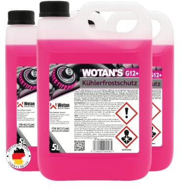WWotan Solutions Wotan's 15 L Kühlerfrostschutz G12+ Gebrauchsfertig – Silikatfrei, Lila – Frostschutz bis -37°C – Kühlmittel für PKW, LKW & Aluminiumkühler (3 x 5L)