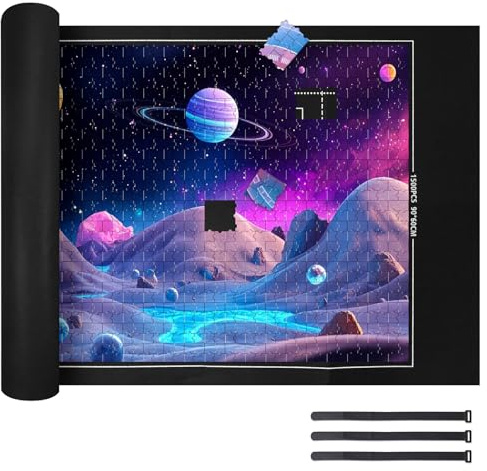 Jigsaw Mat Roll - Puzzle Mats for Jigsaws 1000 500 1500, Felt Jigsaw Roll Up Mat for Easy Move and Store, Puzzle Saver Kit Foldable Jigsaws Board For Adults, 26x46 inches