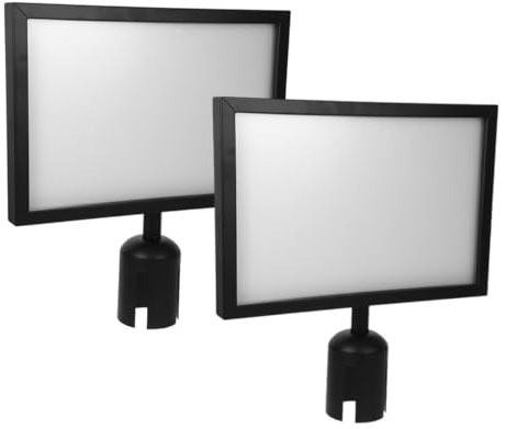 MAGICLULU Supports de Panneau A4 Isolation D'événements en Acier Inoxydable Noir Lot de 2 Cadre Horizontal Élégant Montage Facile pour Affichage pour Espaces Publics et Banques