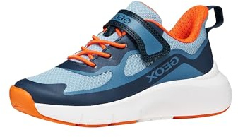 Geox Pro-Ran J65P7F Sportschuhe für Kinder, Marineblau Orange, Klettverschluss, ergonomisch, gedämpft