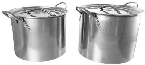 Buckingham Set of 2 Stock Pots with Stainless Steel Lids, 20 and 23 cm
