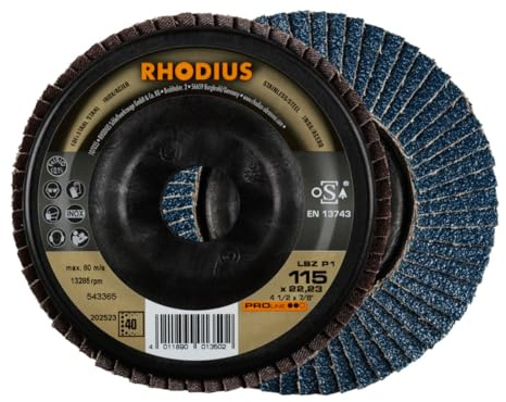 RHODIUS PROline LSZ P1 Fächerschleifscheibe 115 x 22,23 mm K40 10 Stk