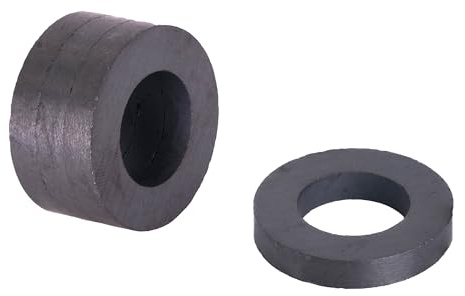 Y30BH Ferrite Ring Magnet for Arts, Crafts, Model Making, DIY and Hobbies - 32mm O.D. x 18mm I.D. x 5.5mm thick - 1kg Pull - Pack of 4