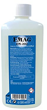 EMAG Intensiv Reiniger EM-202 I Spezieller Ultraschallreiniger für Instrumente aus Stahl, Glas, Gummi uvm. I Entfernt Kalk, Rost, Silikate uvm I 500ml