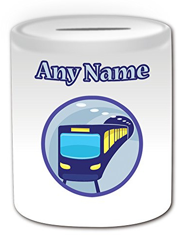 Personalisiertes Geschenk – London Tube Spardose (Design Thema, weiß) – Für jede Nachricht/Name auf Ihrem Einzigartig – Treiber Fahrzeug Automarke City Public Track Bahnhof metrolink Metro U-Bahn Subway