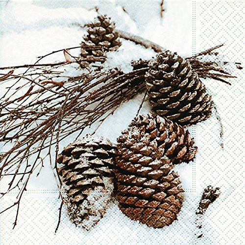 Servietten Zapfen im Schnee/Weihnachten/Natur
