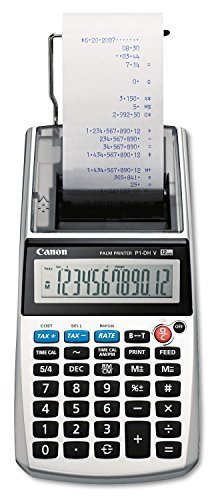Canon - 12-Digit Printing Calc w/Time, Portable,4x8-1/8x2, Gray, Sold as 1 Each, CNMP1DHV