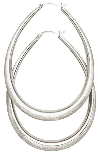 Jobo Damen-Creolen aus 925 Sterling Silber eismatt