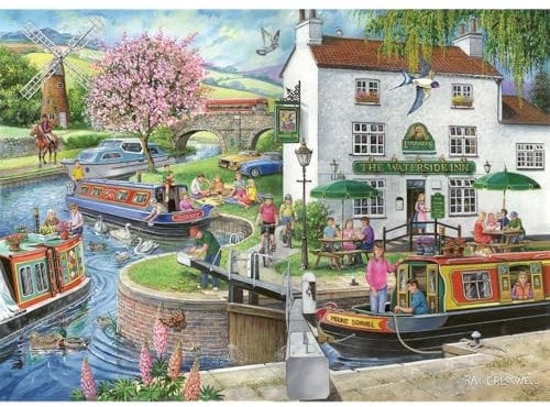 The House of Puzzles - No.6 Age 3+ - By The Canal Jigsaw - 1000 Piece Jigsaws For Adults, Artist Illustrated, Scenic Landscape, Deluxe Puzzle Gifts