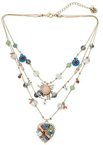 Betsey Johnson Woven Heart Layered Necklace