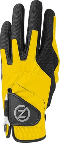 Zero Friction Gant de Golf de Compression synthétique pour Homme, Main Droite, Taille Unique, Jaune, GL00026